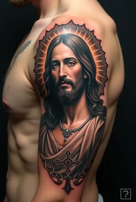 Jesus tattoo for the shoulder