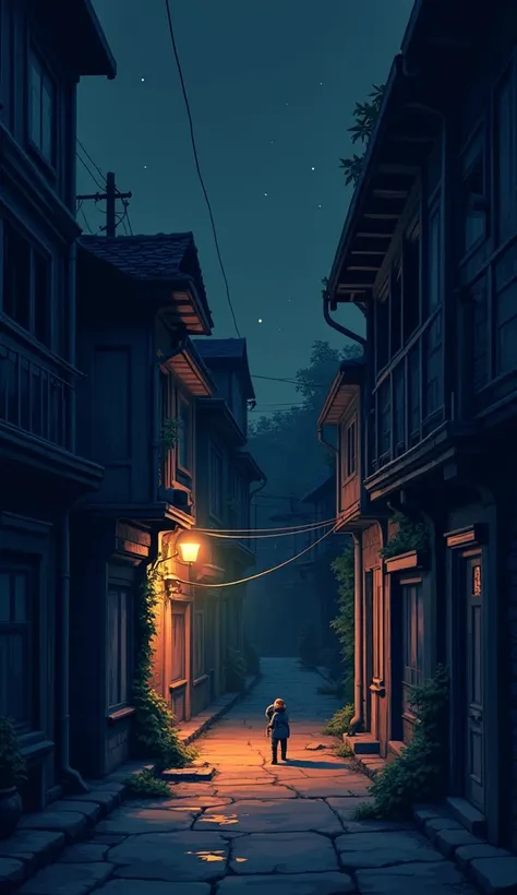 pixel art juego callejon de noche retro 8bits background