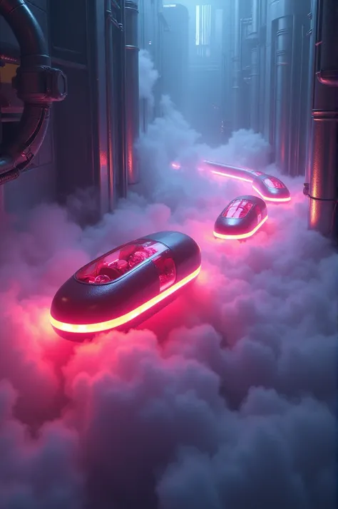 Neon pod system with smoke