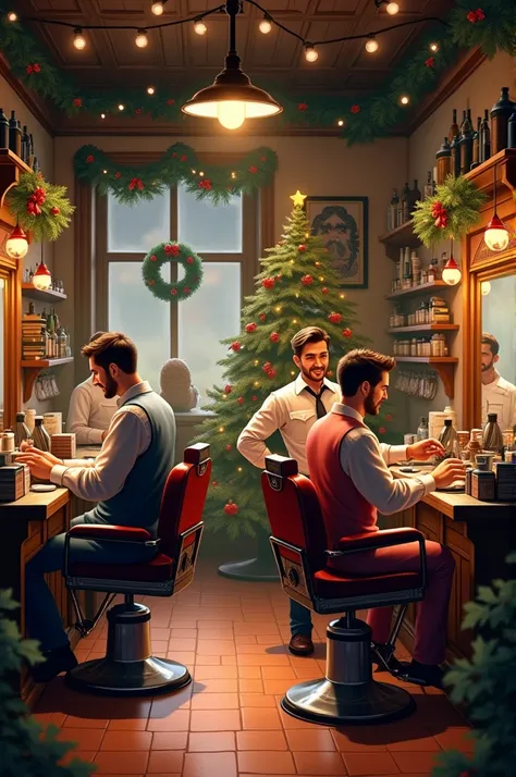 Christmas barbershop background