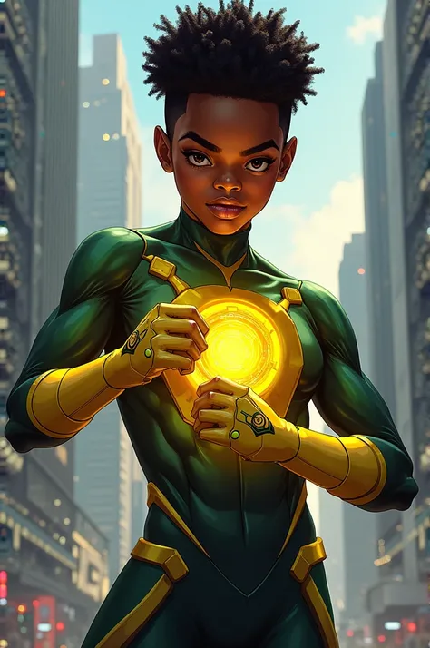 Black teen with yellow omnitrix