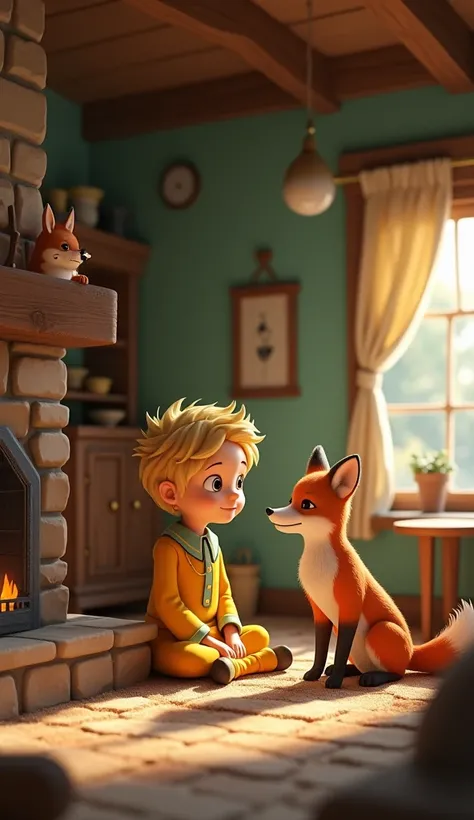 The little prince with the fox in a cozy little house: more options for ren