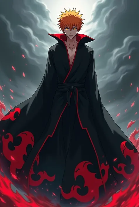 Ichigo wearing Akatsuki clothes