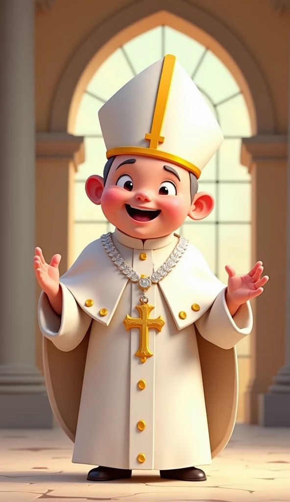 An image of the Pope in animation format 