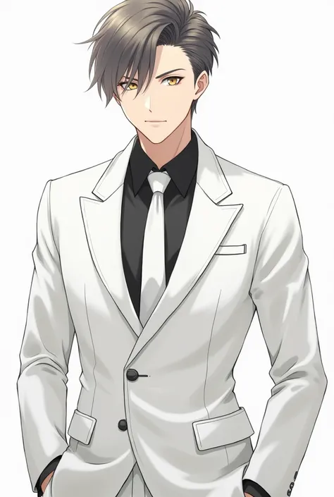 Anime man in white suit 