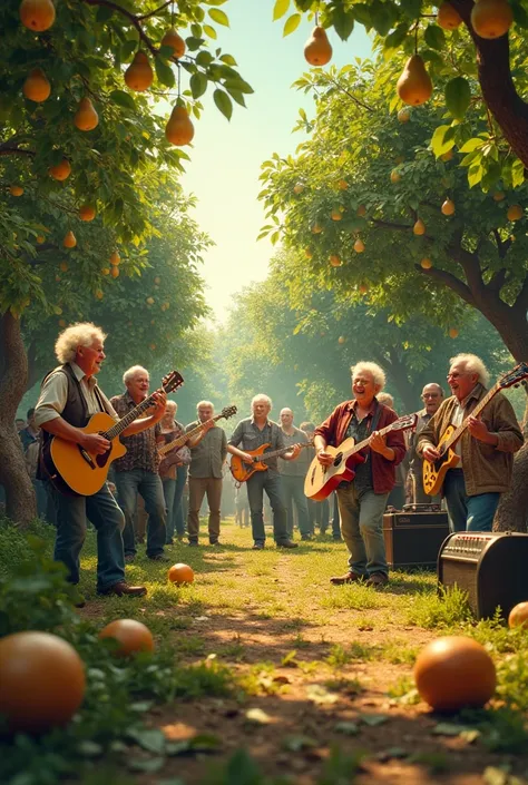 Festival electric guitar old people pear trees