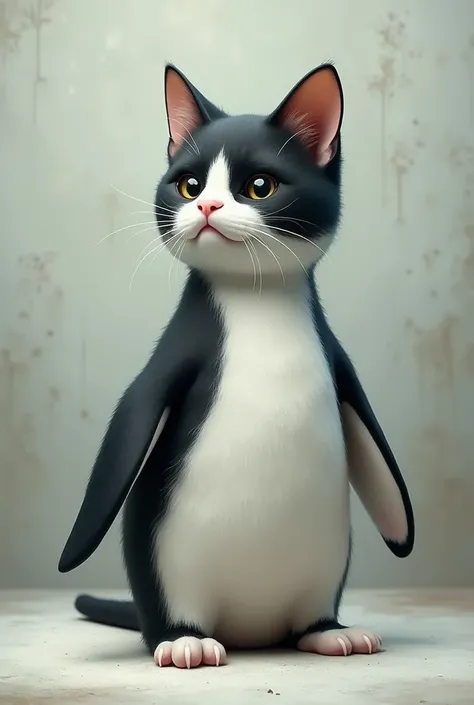 The head area is a private cat as a penguin