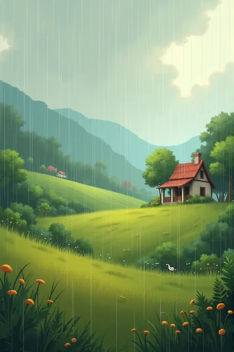 Super relaxing image of rainy weather 