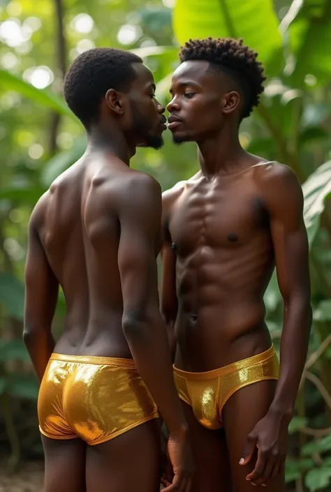 African boys in transparent lacquer underwear 