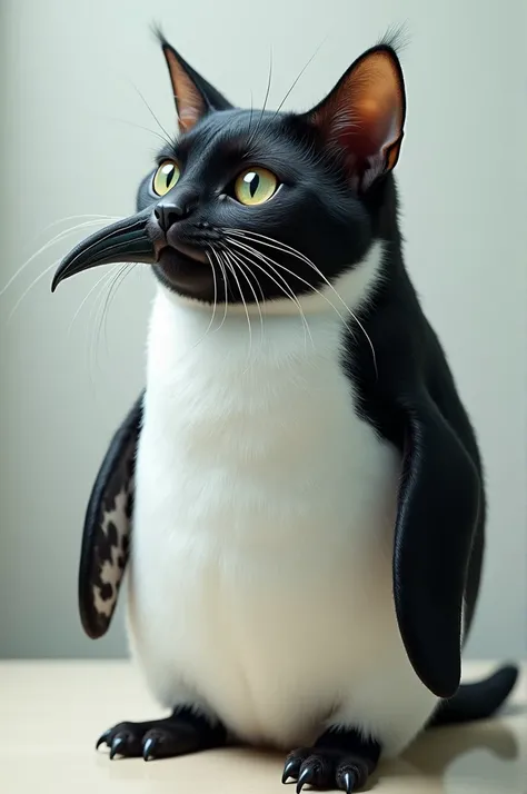 The head area is a private cat as a penguin