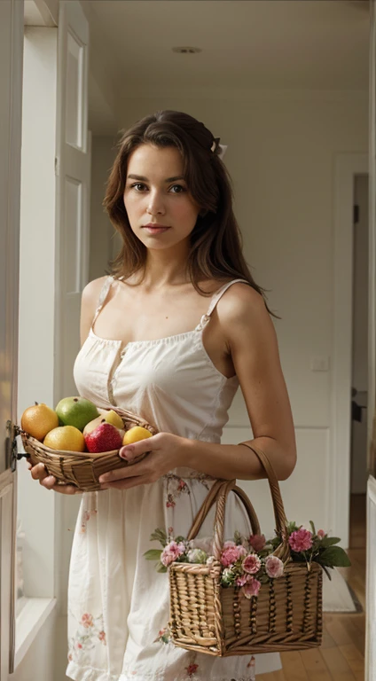 Vigée Leblanc,florals,Holding a fruit basket