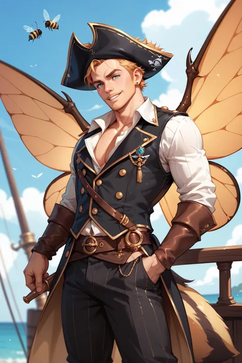 1 male, pirate, bee wings