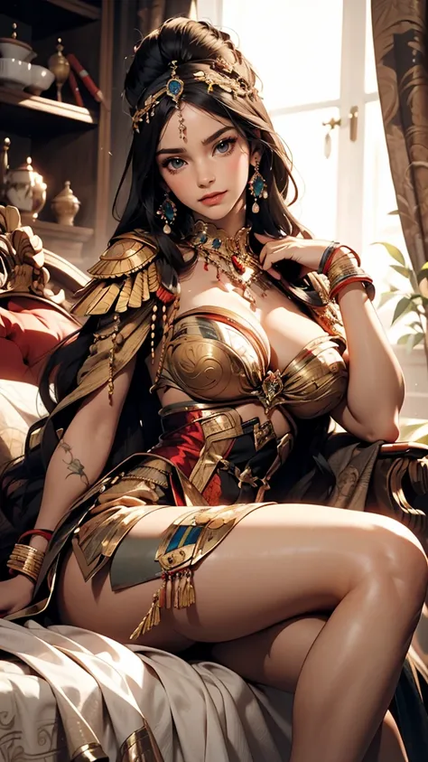 Cleopatra, one of the three most beautiful women in the world、A beautiful woman、Sexy proportions、Bewitching Smile、Beautiful legs、Wearing Ptolemaic costume