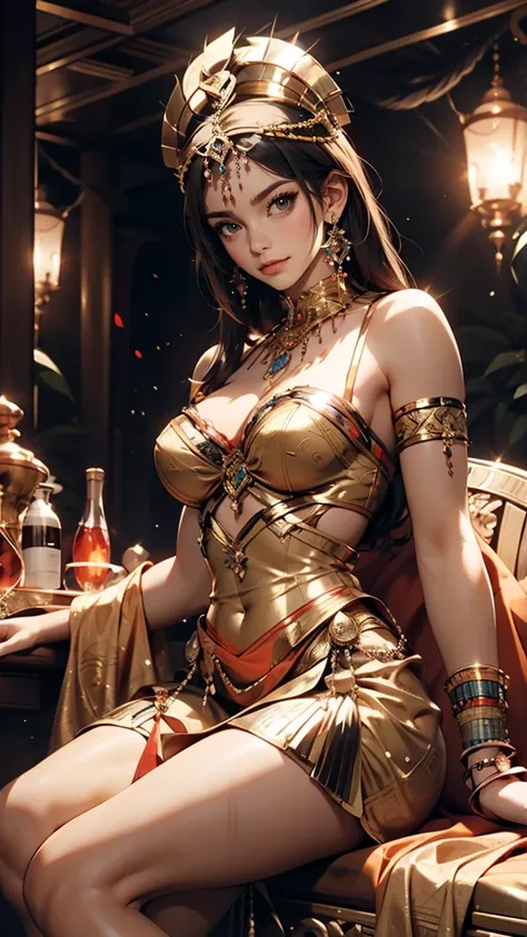 Cleopatra, one of the three most beautiful women in the world、A beautiful woman、Sexy proportions、Bewitching Smile、Beautiful legs、Wearing Ptolemaic costume