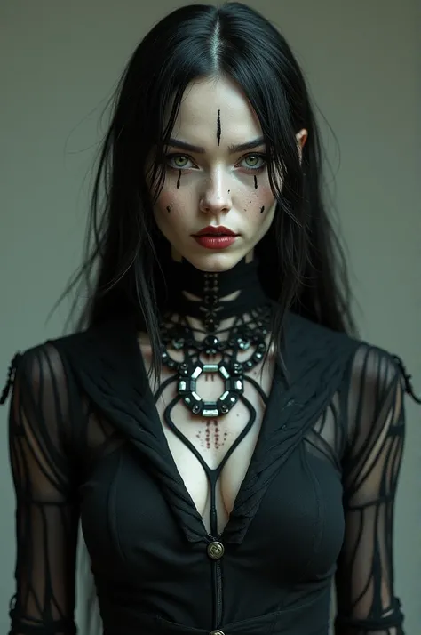 * Hela is a tall woman with a fair and greyish complexion ,  hela is of Serbian and Russian origin ,  of long, black hair with a white strand in front of her right and left side half of her hair has a white tuft,  industrial stapler Helas eyes are emerald ...