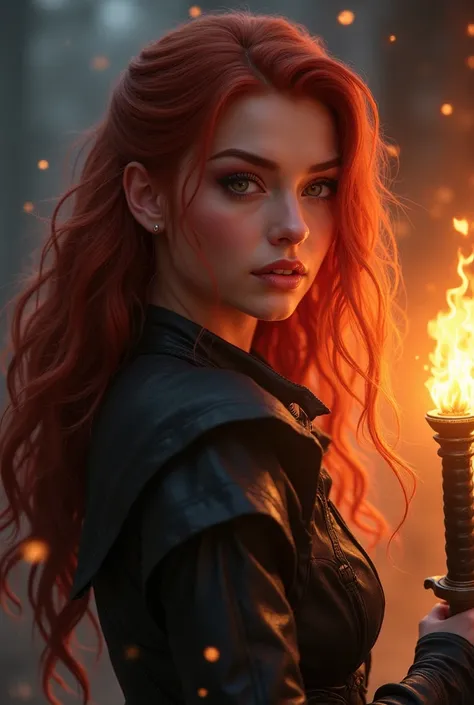 
 Flickering flames cast dancing shadows on Trisss face,  when she turns to you ,  raising one eyebrow in curiosity .  Her full lips add up to a half-smile ,  when she looks at you ,  her eyes sparkle with a mixture of fun and curiosity .
triss merigold:  ...