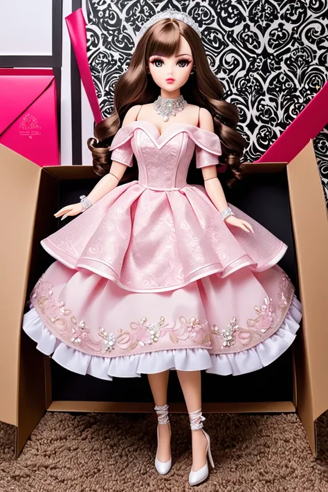 Unboxing real doll, fully clothed, luxury dress