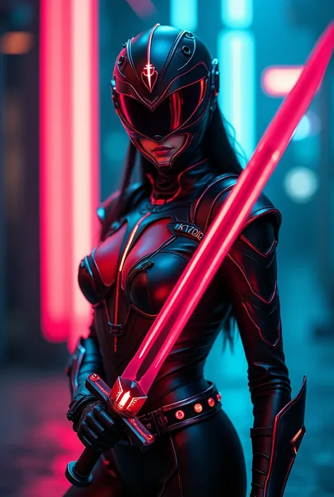 **Prompt para imagem:**  

 Create an image of a Power Ranger inspired by the vampire ,  equipment with a futuristic female costume and a unique design helmet that features a unique design helmet that features a Vampire symbol, with sharp and dramatic deta...