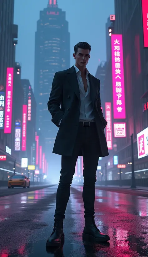 Beautiful man standing by the wayside   ,   cyberpunk art by Yang J  .,   Art Station   ,   realism, guweiz  ,  anime style, 8k, Gwaiz, realistic 3D  anime style,  trending at cgstation ,   dreamy cyberpunk girl portrait,   Ultra Realistic Cyberpunk Style ...