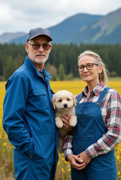 - **male**:  Blue work clothes in the style of farm work clothes 
-  **woman**:  Plaid shirt with apron 

What I want to check next、 An Elderly Couple Lined Up ** Background and Atmosphere **is。

1. **Field Details **:  What kind of field do you imagine ？ ...