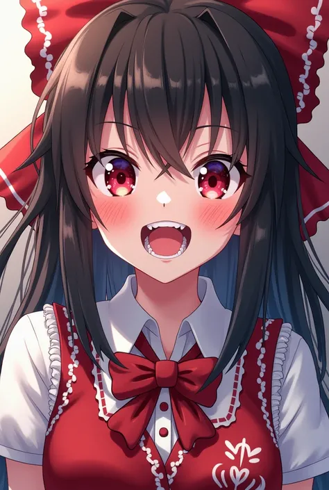 Anime illustration, yandere, teasing smile, big droopy eyes, huge mouth, ultra detailed, absolutely resolution, masterpiece