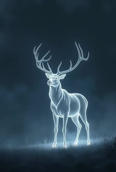        （ perfect anatomy） （ Using only detailed silvery silhouette Elk ） Highlighting silver light Silhouette Silhouette Deer （ Silver light painting using only lines ） Behind the Dark Sky ， Silver Light and Silhouette ， Ultra Fantasy

 SUPER DETAILED FANT...