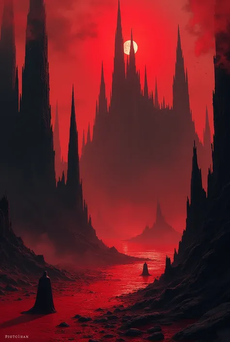 Hell in it, there are black castles and black towers, the place is all totally red.