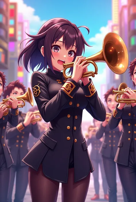 anime　Brass band　woman