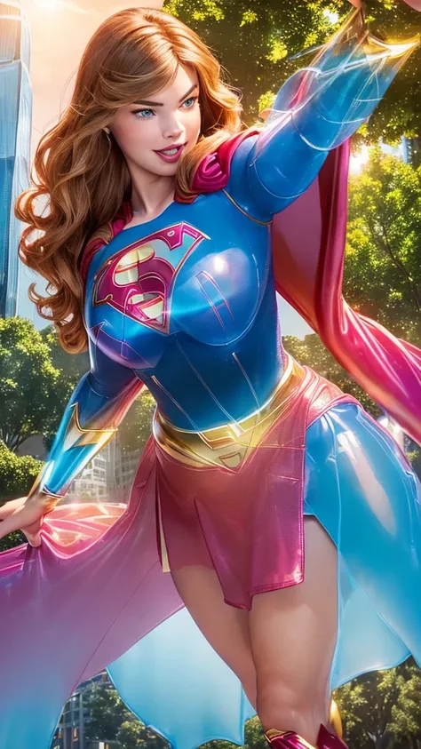 donnatroy, DisneyAurora, Beautiful woman (((Anne Hathaway:Kate Upton:0.9))) (((shoulder length wavy reddish blonde hair, hair pulled back with bangs))) defined body, voluptuous, chubby, curvy, thick, sexy, Red lipstick, hands free, mouth slightly open, smi...