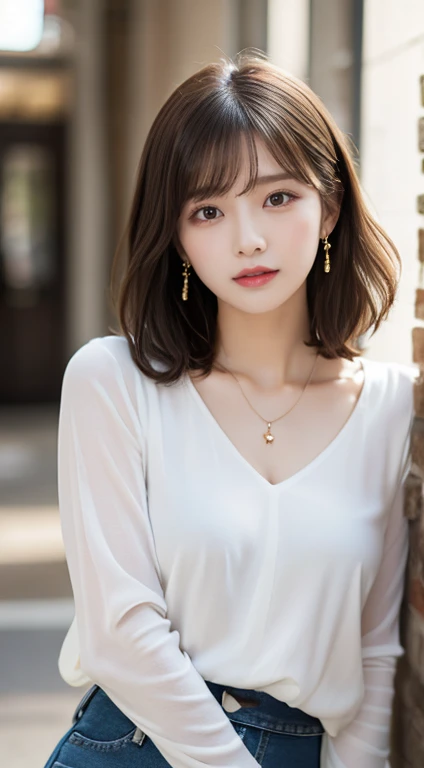  top quality, masterpiece 、 Actual Photos、The most beautiful woman in the world、 slender 、Princess、 Perfect Beautiful Face 、 perfect and beautiful eyes 、 Perfect and Beautiful Double Eyelids 、 Fashion Model 、 short haired 、Perm Hair、 Light Brown Hair 、( co...