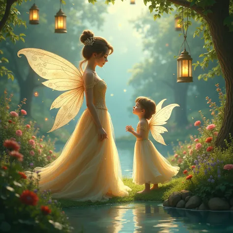 princess in magical garden and a kind fairy appeared in front PRINCESS