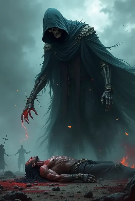 A scene where a reaper drops a fighter