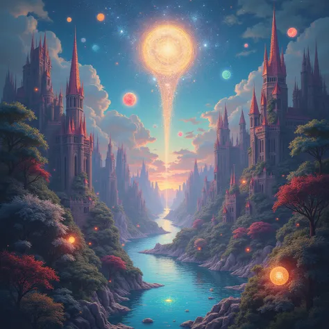 city of dreams, a magical place, make vivid-themed album cover.