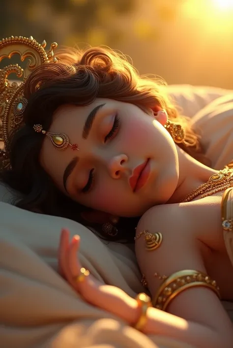 Cute lord krishna face Sleeping sexy nude smoth skin under the sunrays