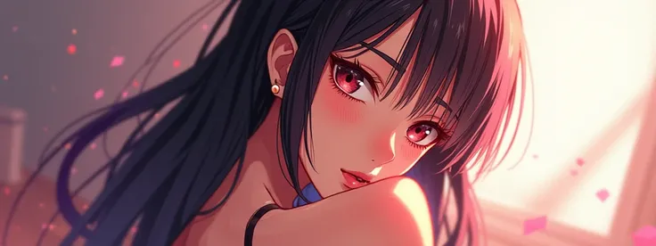 An anime sexy girl, looking at viewer,  seductive,