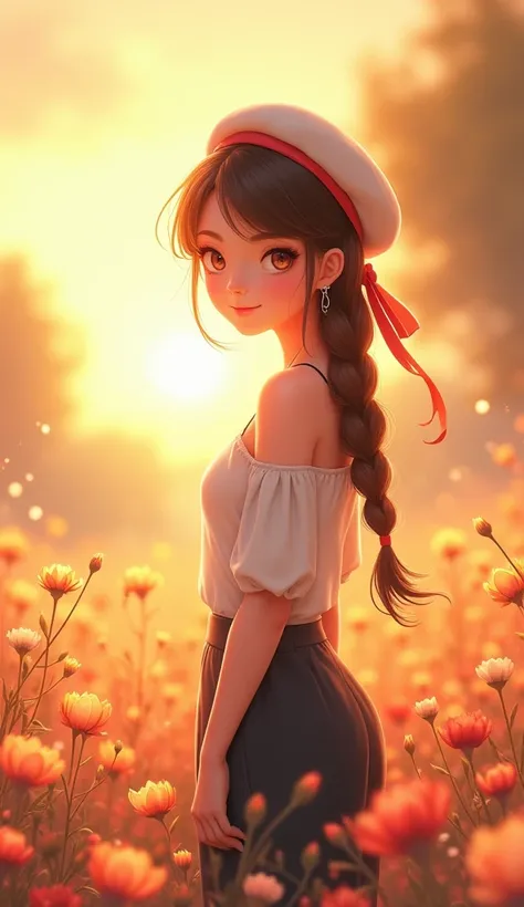  Watercolor aesthetics and realistic style ， High Resolution ， delicate and lively brush strokes ，Enhanced 3D various angles ，A beautiful girl ，Eyes shine ，long eyelashes， Golden shiny long hair flowing 、 Braid shape ， Animated character standing in a flow...