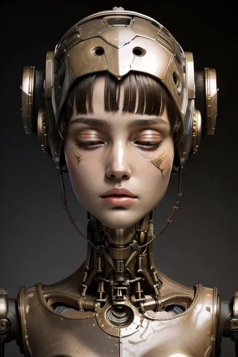 (masterpeace), ((super real photography: 1.5)), ((photo realistic: 1.3)), (real photo), whole body, 
A Japanese girl, ((A young girl robot: 1.5)), 
BREAK
headgear, ((real clear skin)), ((beautiful face: 1.5)), ((Super cute: 1.5)), ((well-balanced face)), (...