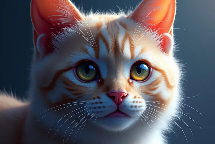 painting of a cat with a colorful face and eyes,  airbrush painting by Zahari Zograf,  Shutterstock,  Furry Art , cat.   Digital Painting , 4k  High Definition Digital Art ,   Digital Painting  highly detailed, Beautiful art uhd 4k, highly detailed   Digit...