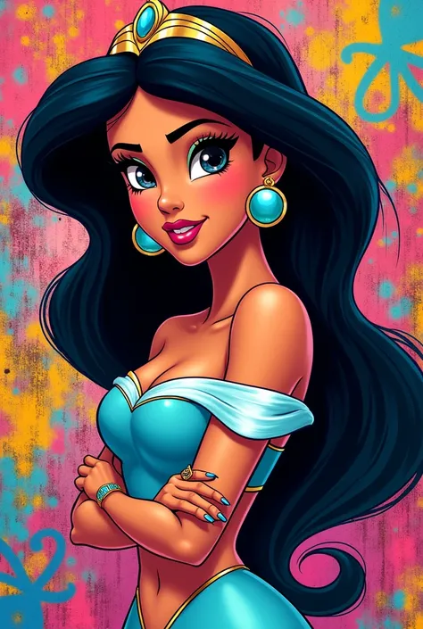 Princesse jasmine en pop art coloré
Graffiti en arrière plan