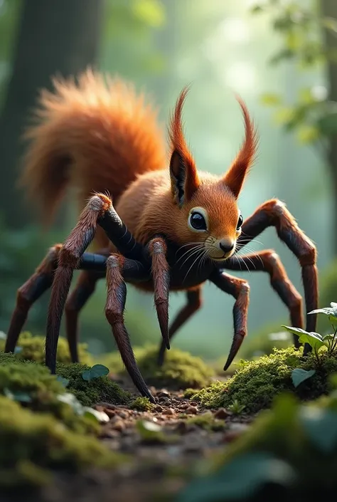  the body of a squirrel and the body of a spider to make a strong body 