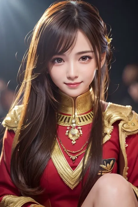 
 1 girl, ( is wearing a bright red idol costume:1.2),  Very beautiful photo collection of Nogizaka idols, 
(RAW photo,  best quality ), (Realistic,  photorealistic :1.4), (masterpiece), 
    of the texture {x} ,  very detailed , 2k wallpaper,  is amazing,...