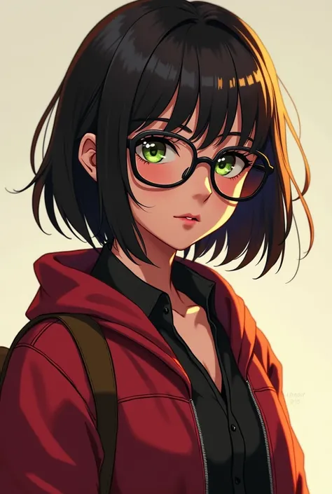 neo- ( An anime illustrators photorealistic interpretation of Keyshot-Cowboy-Beebop ) - A shy, scary girl with glasses who gains confidence and courage after being granted magical powers and embarks on a quest to save her world from an evil lord..