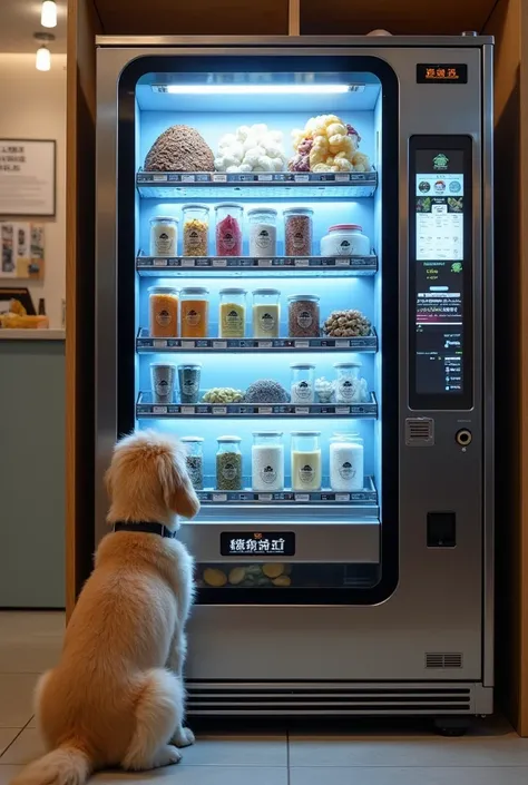 Wet pet food vending machines are machines that mix food inside.