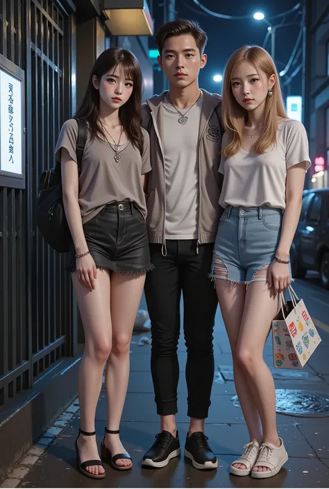 nsfw, low ambient light, flash, super detailed, photorealistic, 2girl, (beautiful girl, street prostitute, illegal), full body, korean girl,
(high resolution, masterpiece, highest quality:1.4), realistic, photo, amazing detail, 8k, high resolution, amazing...