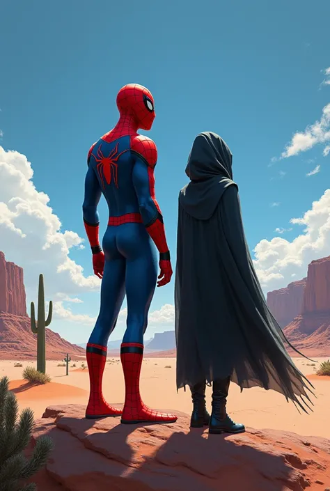 Cj in the desert with Spider-Man 