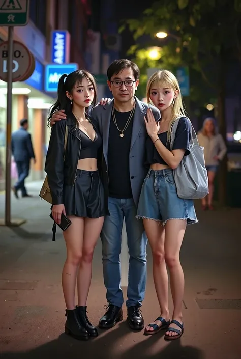 nsfw, low ambient light, flash, super detailed, photorealistic, 2girl, (beautiful girl, street prostitute, illegal), full body, korean girl,
(high resolution, masterpiece, highest quality:1.4), realistic, photo, amazing detail, 8k, high resolution, amazing...