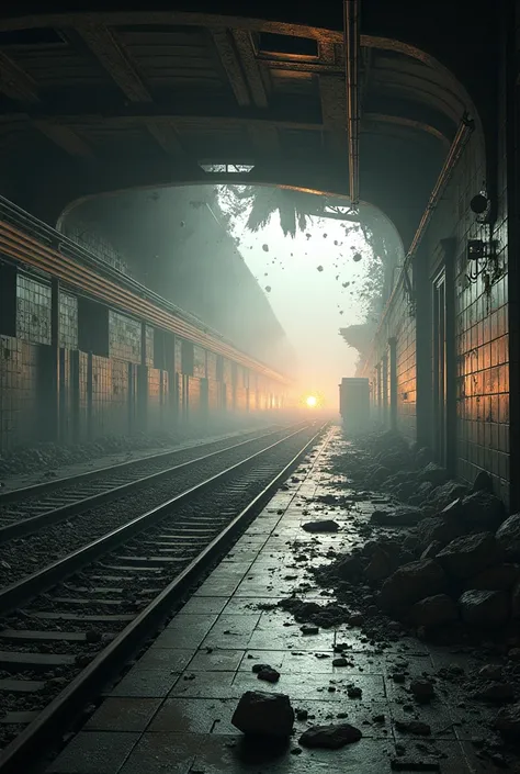 The subway exploded there was no one nearby