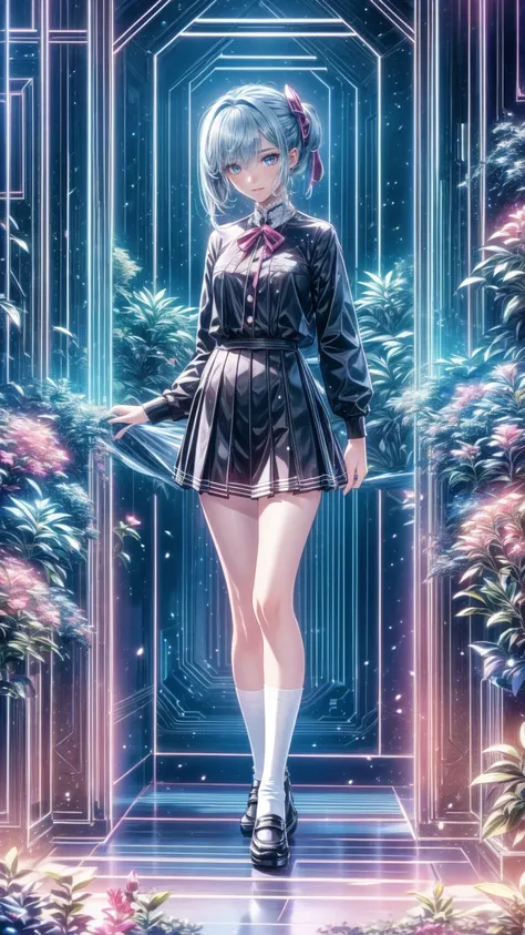  top quality,  masterpiece  , high definition , original ,extremely 詳細ed wallpaper,  PERFECT LIGHTING ,extremely 詳細ed CG, standing,
bb制服, thigh-length socks ,