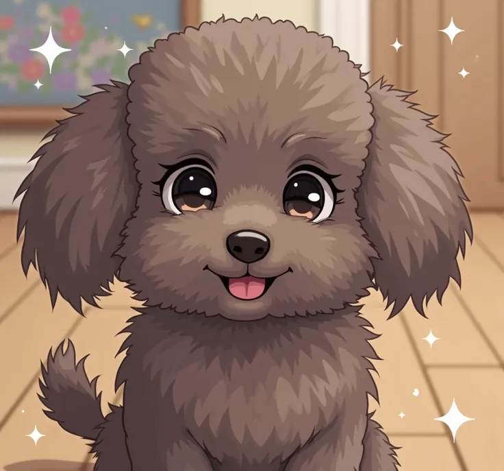 anime、cute、 cute、dog、 toy poodle、brown