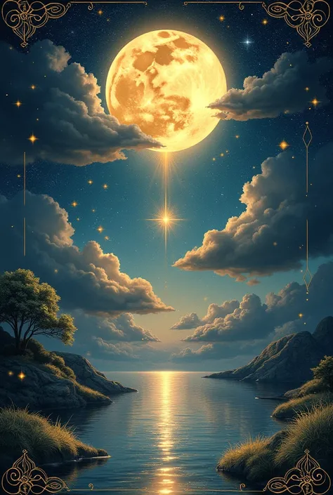 moon読命　 Oracle Cards 　back card 　moon　gold silver　star　dream　kunichika　Rokugo 　like玩　nature　Healing　 soft　 smooth　delicate　 black eyes　 kind　truth　like　universe　yin and yang　Integration　可likeい　ball　Light　（kcs358 tsukuyomi healing）　Six layers 